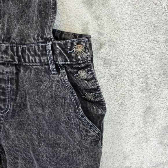 Laser Kitten Forever 21 Overalls Womens Medium Rainbow Straps Rose Heart Denim - Picture 3 of 14